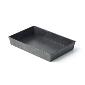 Chef Inox Coney Island - Galvanized black rectangular flared tray