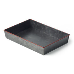 Chef Inox Coney Island - Galvanized black rectangular flared tray