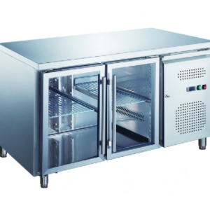 Two Door Under counter refrigerator with Glass Doors GUB320-R